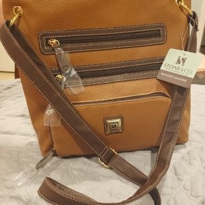 Stone and Co Bonded Leather Shoulder Bag